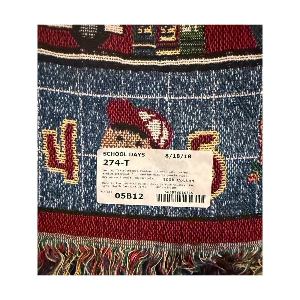 Pure Country Weaver Teacher Schoolhouse Woven Tapestry Throw Blanket Made in USA